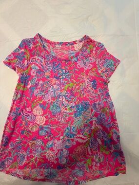 Lilly Pulitzer Pink Multicolor Swirl Tee